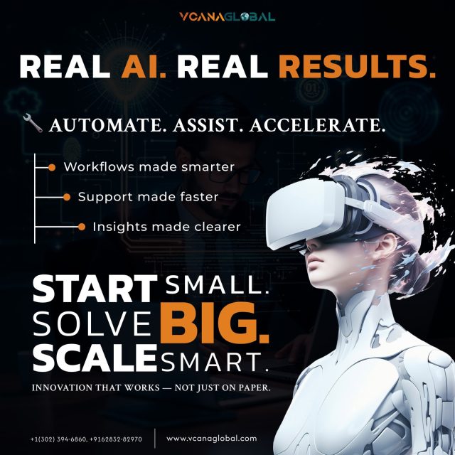 🌱 From Idea to Impact—One Build at a Time
Not every AI project needs to be a moonshot 🚀.
At Vcana Global, we focus on meaningful innovation—solutions that improve workflows, save time, and create measurable value.
Whether you're optimizing operations with automation ⚙️, enhancing customer support with AI assistants 🤖, or decoding documents in seconds 📄—we help you move from concept to execution with speed and clarity.
🎯 Our Process:
✅ Start small, test fast
✅ Solve a real pain point
✅ Scale what works
💬 Let's build AI that works in the real world — not just on paper.
📩 Contact us today to get started!
✉ sales@vcanaglobal.com
📞 +1 (302) 394-6860 | +91 62832 82970
#AIforBusiness #VcanaGlobal #DigitalTransformation #SmartSolutions #AIwithPurpose #BuildBetter #Productivity #InnovationInAction